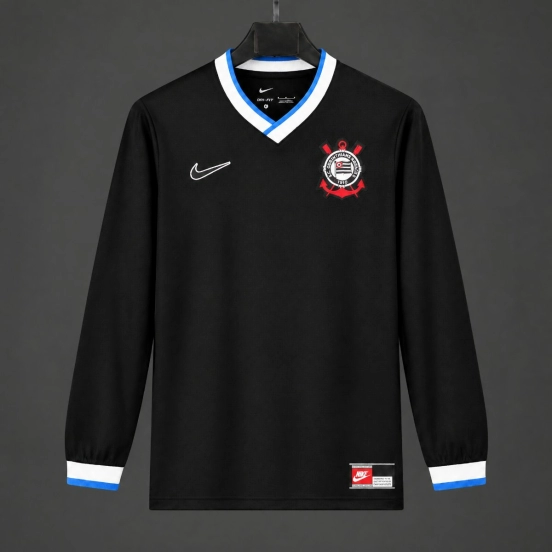 26/27  Corinthians Energy Third Black Long Sleeve  Jersey